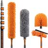 30 Foot High Reach Duster Kit with 5-24 ft Extension Pole // High Ceiling Dusting and Window Cleaning Kit with Telescopic Pole // Window Washer & Squeegee, Cobweb Duster, Fan Blade and Feather Duster view 1