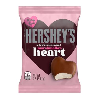 Hersheys, Marshmallow Heart, Milk Chocolate Covered, King Size