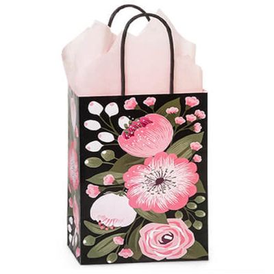 NW Moonlit Blooms Paper Shopping Bags - Rose Size - 5.5 x 3.25 x 8.5in. - 200 Pack