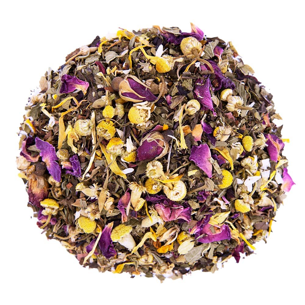 The Whistling Kettle Total Body Tea - Caffeine Free Organic Herbal Tea with Peppermint, Chamomile, and Hibiscus- 3oz (60 servings)