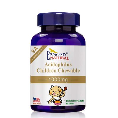 (5 Pack) Esmond Natural: Acidophilus Children Chewable (9A American Standard), GMP, Natural Product Assn Certified, Made in USA - 1000mg, 450 Tablets