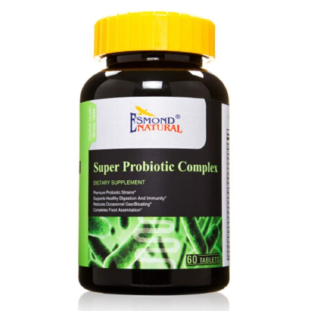 (5 Pack) Esmond Natural: Super Probiotic Complex (Reduces Occasional Gas/Bloating), GMP, Natural Product Assn Certified, Made in USA - 300 Tablets