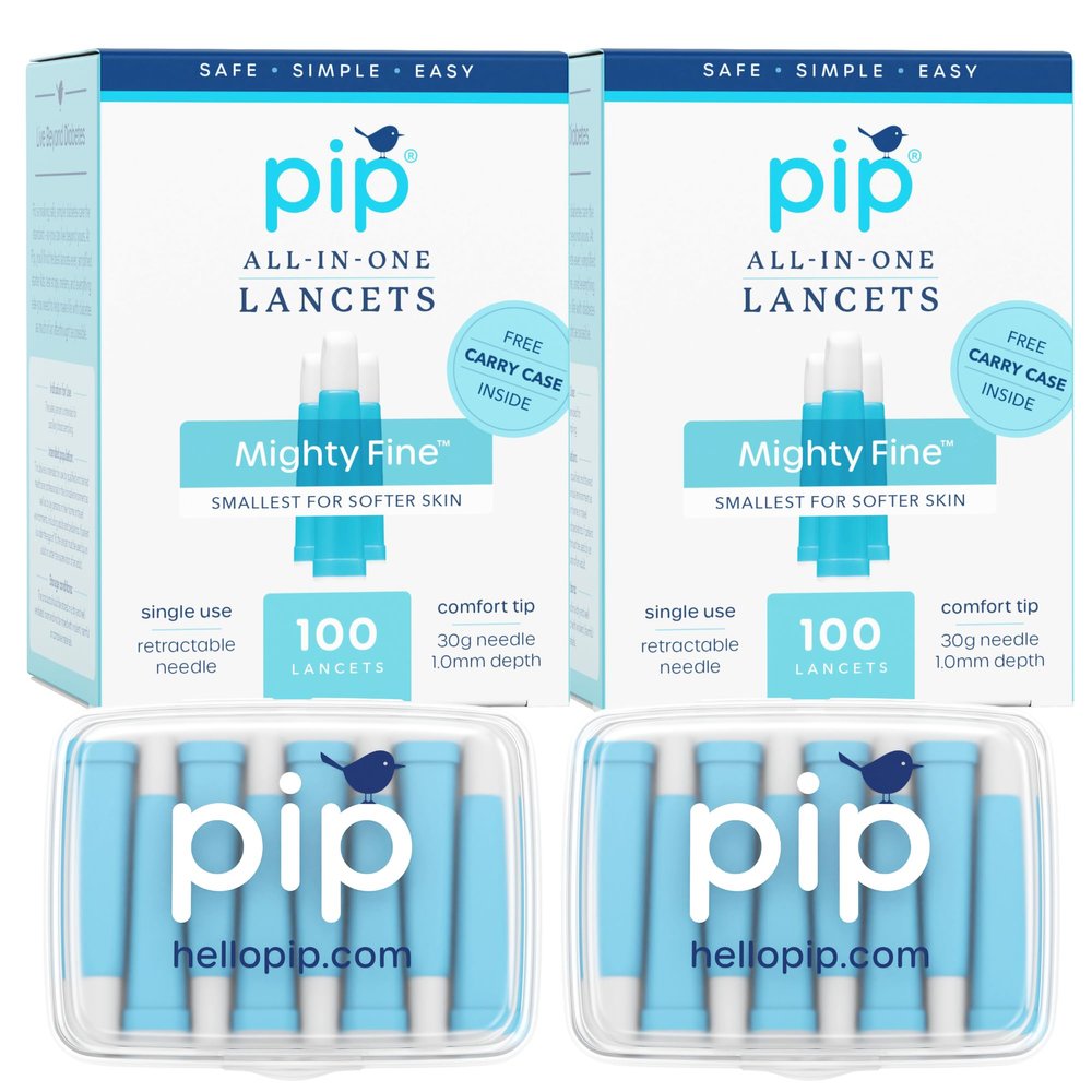 Pip Lancets for Diabetes Testing - All-in-One 30Gx1.0mm Ultra-Thin Safety Lancets Pressure Activated | Single-Use Sterile Diabetic Needles for Blood Sugar Monitors | 200 Count Value Pack