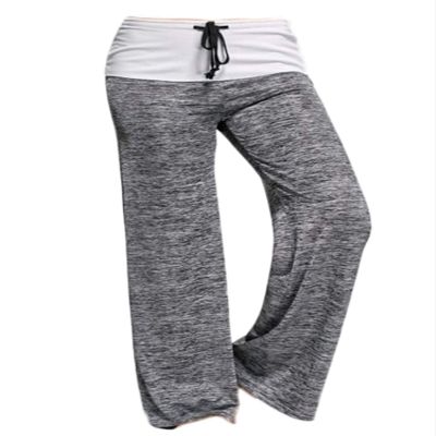 Andongnywell Womens High Waist Drawstring Wide Leg Trousers Casual Comfy Palazzo Pants Wide Legs Lounge Pants Trousers (Gray,X-Large)