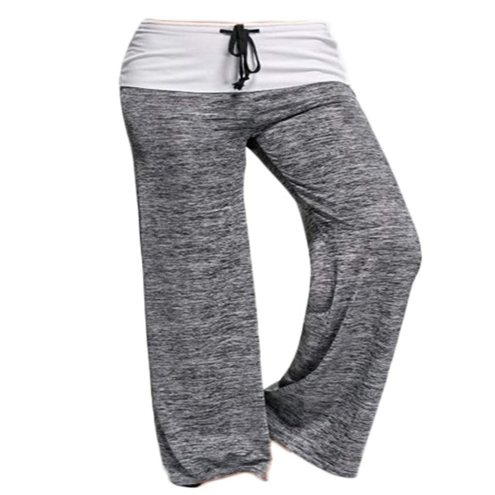 Andongnywell Womens High Waist Drawstring Wide Leg Trousers Casual Comfy Palazzo Pants Wide Legs Lounge Pants Trousers (Gray,X-Large)