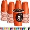 DecorRack Orange Plastic Cups, 12 oz Disposable Cups, Party Supplies (60 Count)
