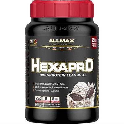 ALLMAX HEXAPRO, Cookies & Cream - 2 lb - 25 Grams of Protein Per Serving - 8-Hour Sustained Release - Zero Sugar - 21 Servings