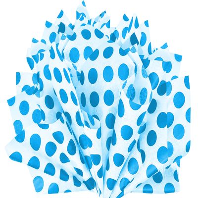 Flexicore Packaging | Polka Dot Gift Wrap Tissue Paper | Size: 15 Inch X 20 Inch | Count: 50 Sheets | Color: | DIY Craft, Art, Wrapping, Decorations (Turquoise, 50 Sheets)