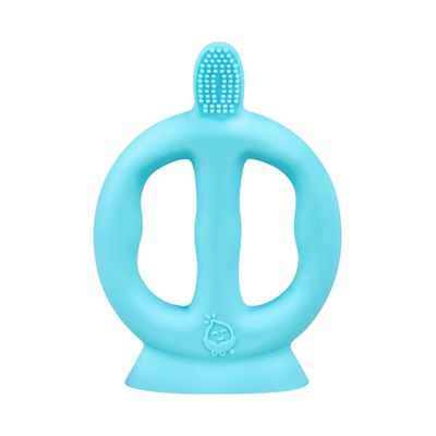 Green Sprouts Learning Toothbrush Made from Silicone | Toddler Training Toothbrush to Learn Brushing Skills |100% Food-Grade LFGB Silicone Without BPA, BPS, BPF | Sterilizer Safe, Aqua