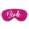 Bride Sleep Mask - Glam White Bride Satin Sleep Mask - Bachelorette Party Favor Eye Mask - Hot Pink w/White Piping - Eye Mask(WhtGlmBd) Mag view 1