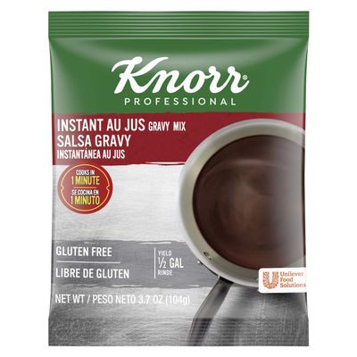 Knorr Professional Instant Au Jus Gravy Mix Gluten Free, No Artificial Flavors or Preservatives, No added MSG, Dairy Free, Colors from Natural Sources, 3.7 oz, Pack of 12