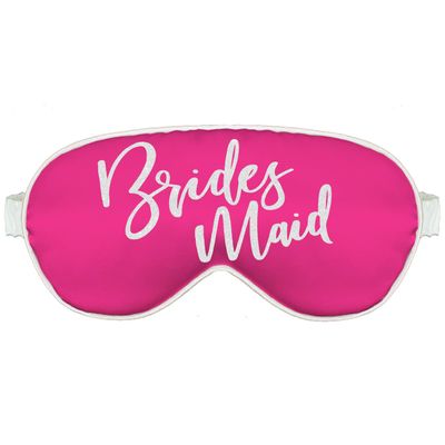 Bachelorette Party Hangover Kit Supplies - Glam White Bridesmaid Sleep Mask - Bachelorette Party Supplies Eye Mask - Hot Pink w/White Piping