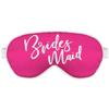 Bachelorette Party Hangover Kit Supplies - Glam White Bridesmaid Sleep Mask - Bachelorette Party Supplies Eye Mask - Hot Pink w/White Piping view 1