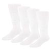 4 Pairs of Extra Wide Diabetic Socks, Mid/Over The Calf Medical Swollen Feet Socks (White) view 2