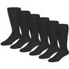 6 Pairs of Extra Wide Diabetic Socks, Mid/Over the Calf Medical Swollen Feet Socks (Black) view 2