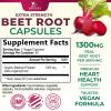Beet Root Capsules 1300mg - Extra Strength Red Beetroot Powder Supplement  Supports Nitric Oxide Production, Heart Health & Natural Energy  Non-GMO, Vegan, Gluten Free  120 Veggie Capsules view 2