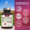 Beet Root Capsules 1300mg - Extra Strength Red Beetroot Powder Supplement  Supports Nitric Oxide Production, Heart Health & Natural Energy  Non-GMO, Vegan, Gluten Free  120 Veggie Capsules view 4