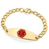 American Medical ID  10Kt Gold-Filled Premier Red Bracelet  Standard Curb Chain | Adjustable Red Alert Bracelet with Personalized Engraving Included (5.5"  6.5 wrist) view 1