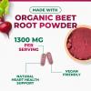 Beet Root Capsules 1300mg - Extra Strength Red Beetroot Powder Supplement  Supports Nitric Oxide Production, Heart Health & Natural Energy  Non-GMO, Vegan, Gluten Free  60 Veggie Capsules view 3