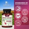 Beet Root Capsules 1300mg - Extra Strength Red Beetroot Powder Supplement  Supports Nitric Oxide Production, Heart Health & Natural Energy  Non-GMO, Vegan, Gluten Free  60 Veggie Capsules view 4