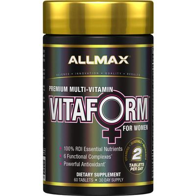 ALLMAX VITAFORM - 60 Tablets - Premium Multivitamin for Women - Six Functional Complexes + Vitamin C, D3, Chromium & Calcium - 30 Servings