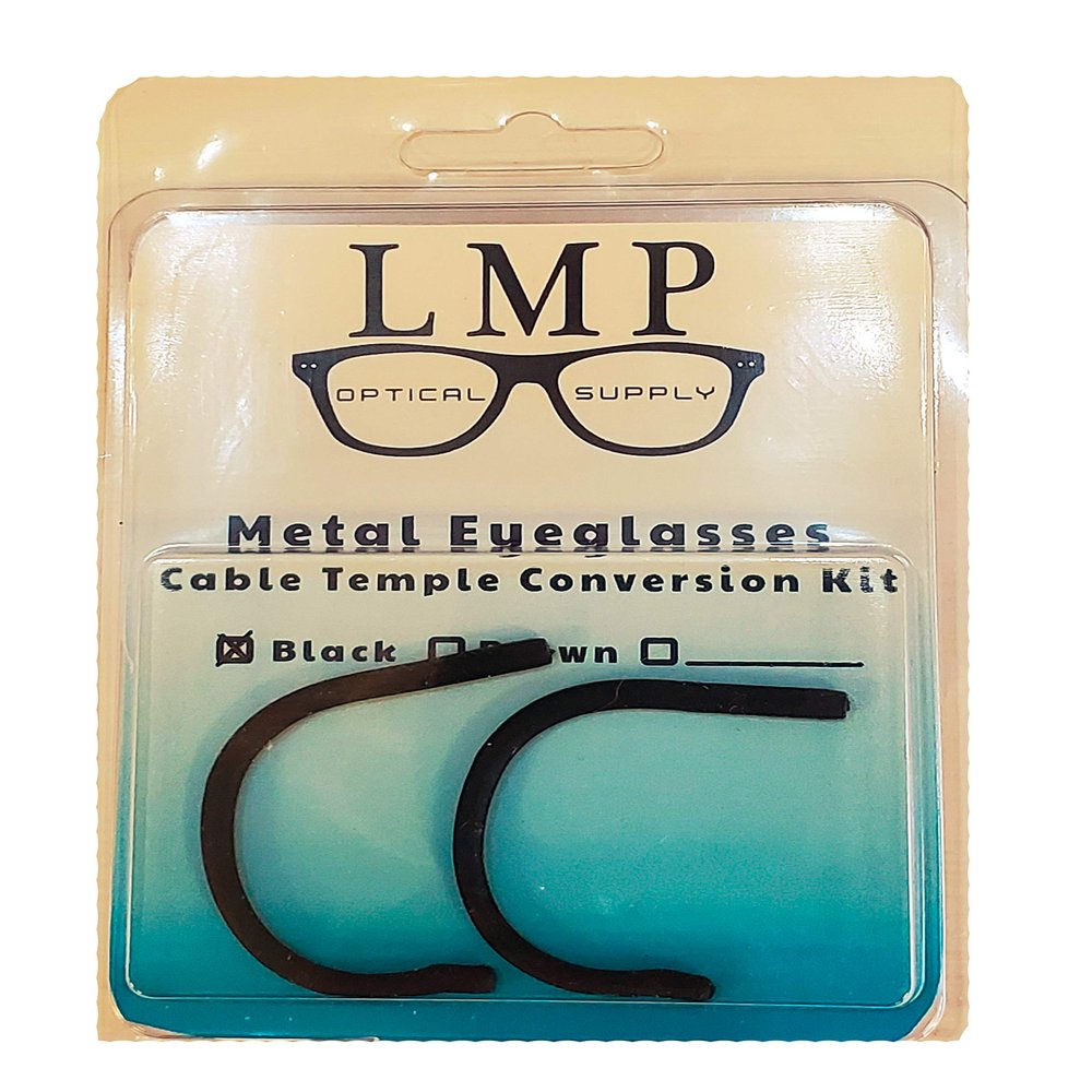 LMP Optical Cable Temple Retrofit Kit & Instructions Universal Fits Most Metal Frames 1.3mm (2 Pair, Brown)