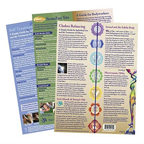 Ohm Therapeutics Tuning Fork Treatment Charts (3) for Self-Care, Massage Therapy, Energy Practitioners, Chakra Balancing & Sound Therapy