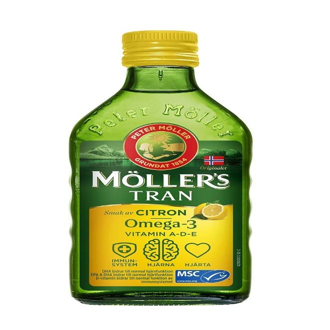 Mllers Tran Cod Liver Oil 250 ml/ 8.45 fl oz | Citron Flavor | Omega-3 | Fish Liver Oil