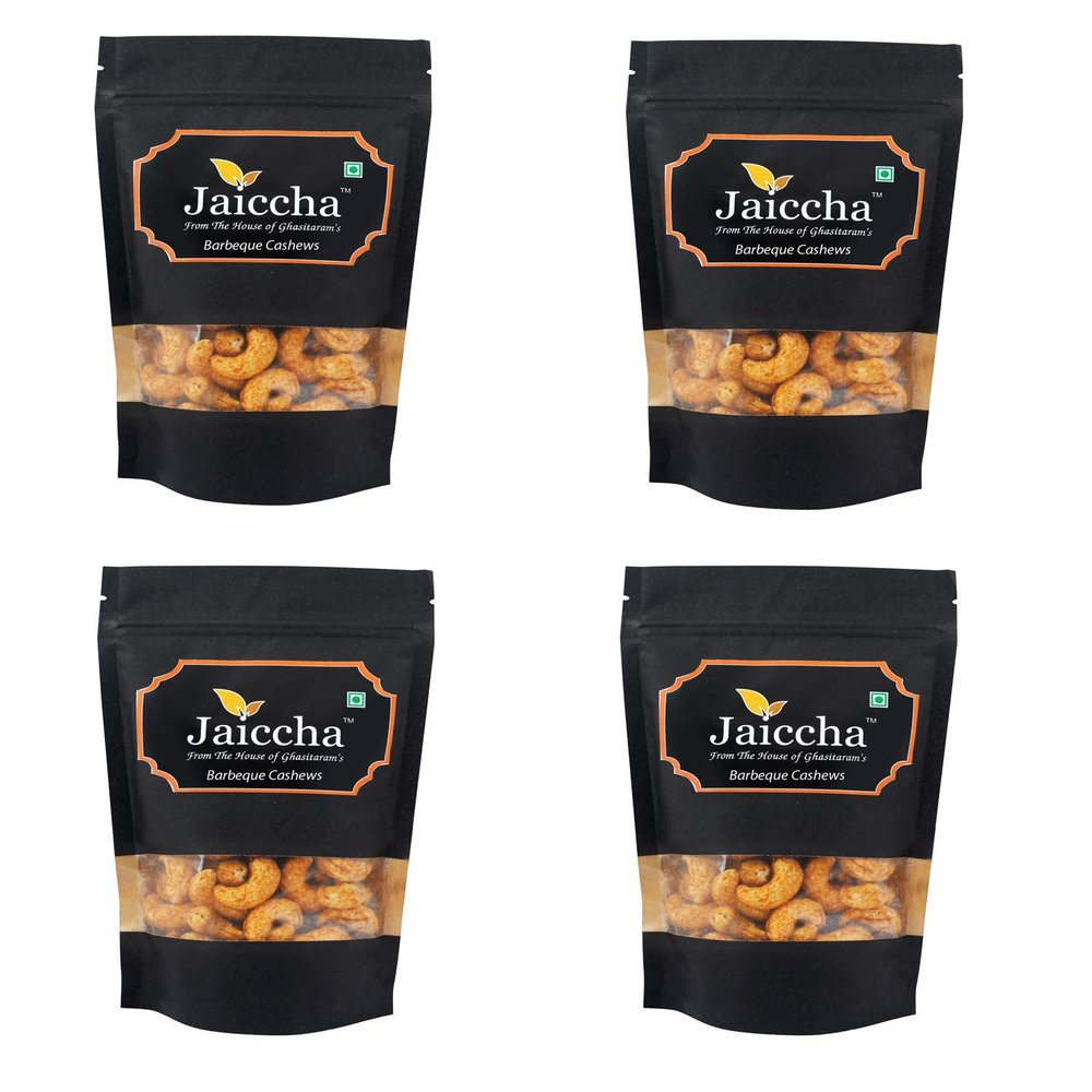 Jaiccha Ghasitaram Barbeque Cashews 800 GMS in Black Paper Pouch