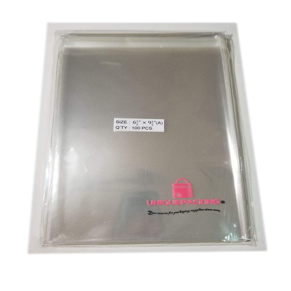 2000 Pcs 6 1/2 x 9 1/2 Clear Resealable Cello/Cellophane (6.5x9.5) Bags Good for 6x9 Items