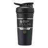 BlenderBottle Strada Shaker Cup Insulated Stainless Steel Water Bottle with Wire Whisk, 24-Ounce, Black view 1