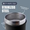 BlenderBottle Strada Shaker Cup Insulated Stainless Steel Water Bottle with Wire Whisk, 24-Ounce, Black view 3