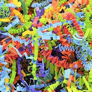 Colorful Mix of Crinkle Paper for Birthdays, Gift Bags or Easter Baskets (Bright Colors Mix, 1/2 Pound)