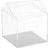 Hammont Clear Acrylic Box - Square Cube Home Storage Boxes - Bathroom Organizers | Kitchen | Office Containers - Display Box with Lid - Party Favor Gift Boxes | Measures 2.25"x2.25"x2.25" | 6 Pack view 1