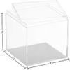 Hammont Acrylic Desk Accessories Set - Cotton Ball & Qtip Holder Set - 4 Pack - Acrylic Holder with Lid - Organization and Storage Bathroom  Amac Box for Makeup, Jewelry, Nick Nacks - 3x3x3 view 2