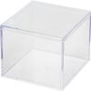Hammont Acrylic Desk Accessories Set - Cotton Ball & Qtip Holder Set - 4 Pack - Acrylic Holder with Lid - Organization and Storage Bathroom  Amac Box for Makeup, Jewelry, Nick Nacks - 3x3x3 view 3