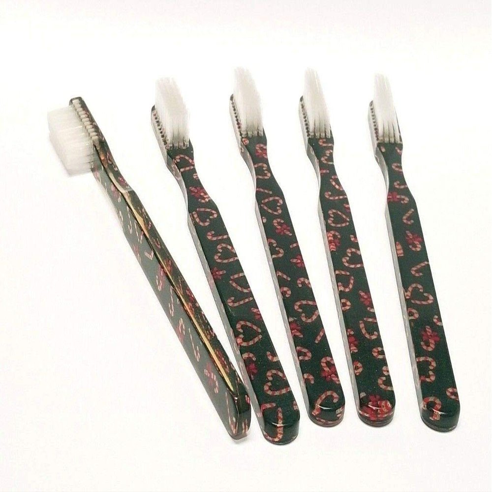 20-PACK New FUN Christmas Candy Cane Vintage Toothbrushes By Alan Stuart of New York