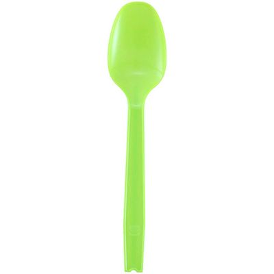 Nagao 200820 Disposable Spoons, 6.3 inches (16 cm), Green, Individually Packaged, Set of 100