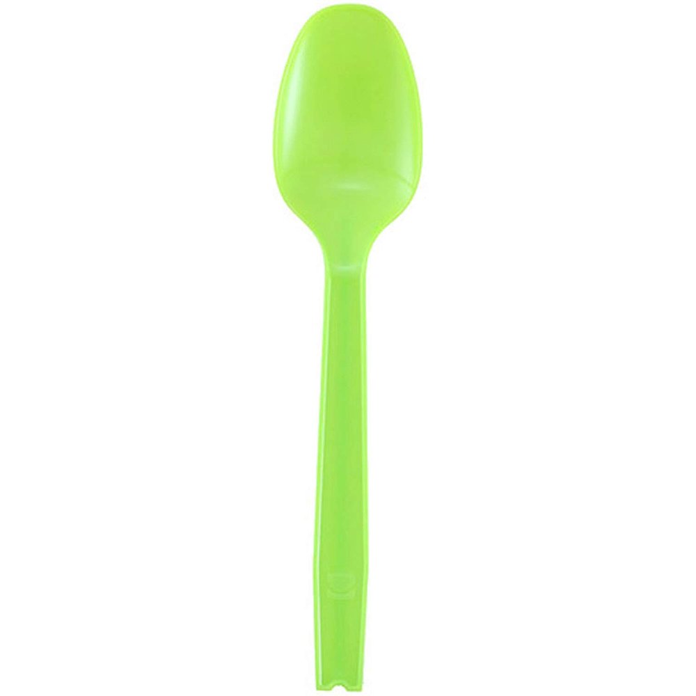 Nagao 200820 Disposable Spoons, 6.3 inches (16 cm), Green, Individually Packaged, Set of 100