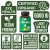 Certified Organic Vitamin A 5000 IU Supplement Capsules High Potency Vitamins. for Adults, Men, Women, Kids. Made with Carrot Juice. Great for Immune, Skin, Eye Support. Non GMO, Vegan Pills view 3