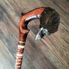 Walking Stick Cane Reeds Canes Sticks Wooden Wood Carving Men Accessories Grandma Grandpa (Raven I) view 1