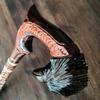 Walking Stick Cane Reeds Canes Sticks Wooden Wood Carving Men Accessories Grandma Grandpa (Raven I) view 3