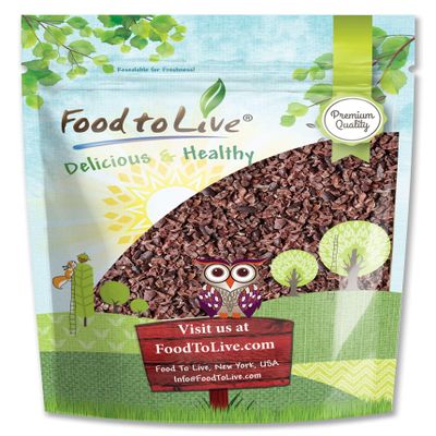 Food to Live Cacao Nibs, 4 Pounds - Raw, Unsweetened, Kosher, Vegan, Keto and Paleo Friendly, Made from Antioxidant Rich Cacao Beans, Cacao BIts for Chocolate, Sirtfood, Bulk