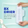 Always Pure Cotton Feminine Pads for Women, FlexFoam Pads with Wings, Size 2, Heavy Absorbency, Unscented, 72 Count (3 Packs of 24) view 4