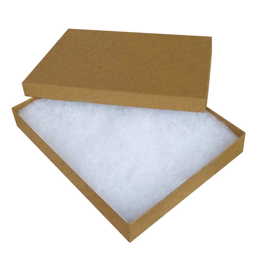 Brown Kraft Cotton Filled Jewelry Gift Packaging Boxes ~ Case of 50 (7" x 5-5/8" x 1"H)
