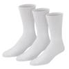 3 Pairs of Premium Cotton Loose Top Diabetic Neuropathy Crew Socks (9-11, White) view 1