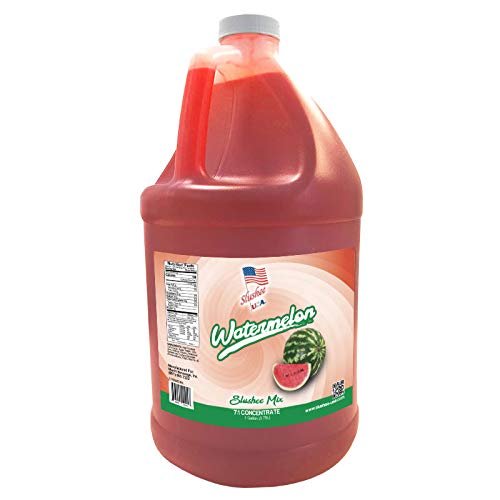 2 Flavor Half Case Watermelon/Lemon Lime Slushee Mix - Half Case of 2 x 1 Gallons | 256 oz (Yields Approx. 192-12oz servings per case) | Mixing Ratio 7 (Water) to 1 (Product Mix)