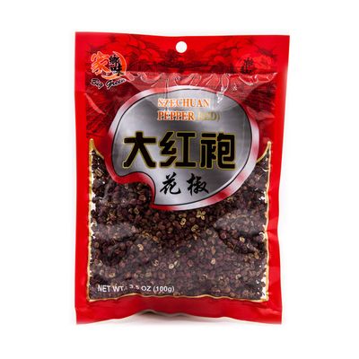 Big Green Food- Szechuan Red Peppercorns, Strong Flavor, Numbling Effects, Szechuan Authentic, 3.5 oz (6 Pack)