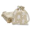 12-Pack 6x8 Reusable Jute Burlap Canvas Gift Bags w. Drawstrings (White Stars, Medium) - for Presents, Party Favors, Retail, Samples by TheDisplayGuys