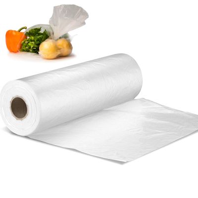 12" X 20" Plastic Produce Bag on a Roll, Bread and Grocery Clear Bag, 350 Bags/Roll, Total 4 Rolls